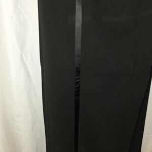 Black Ladies Dress Pants with Satin Side Stripe